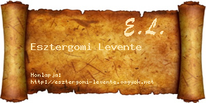 Esztergomi Levente névjegykártya